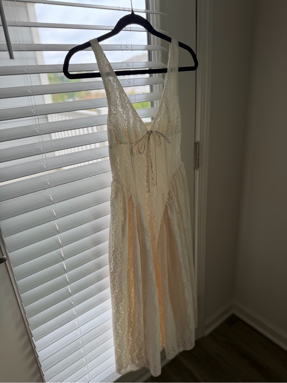 Wild Fable Sleeveless Lace V-Neck Maxi Dress in Ivory
